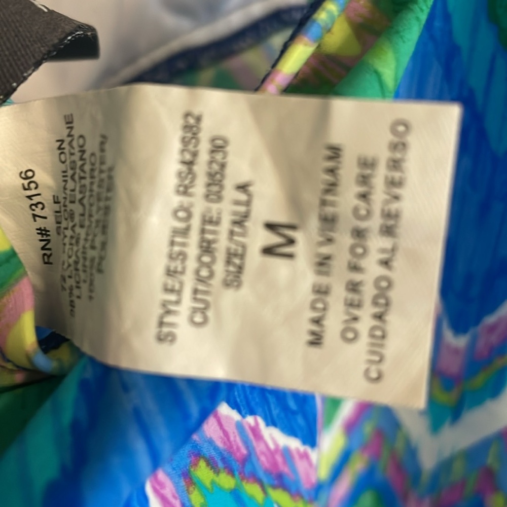 Kenneth Cole Reaction Chevron Tankini Swim Top Blue Green‎ Women's M - Picture 7 of 10